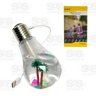 Difusor Umidificador De Ar Lâmpada 400ML Com Led B-Max BM001A