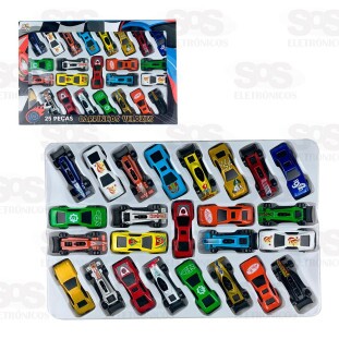 Kit Carrinhos Velozes de Plástico 25 Unidades Toy King TK-AB2785