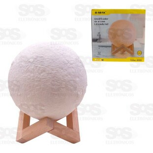 Difusor Umidificador de Ar Lua Com LED 1600ML B-Max BM052