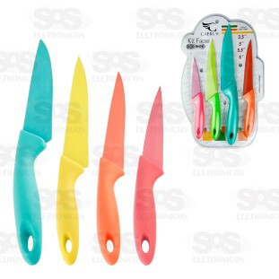 Jogo de Facas Coloridas Aço Inox Caerus CRS-1568
