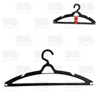 Jogo De Cabides 3 Peças Pretos Primoplast