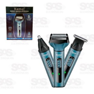 Maquininha 3 em 1 Recarregável Kemei KM-1434