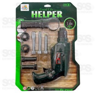 Kit Ferramentas Parafusadeira Com 9 Peças Toy King TK-AB5376