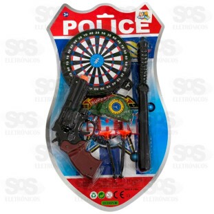 Kit Policial com Lança Dardos Toy King TK-AB5650