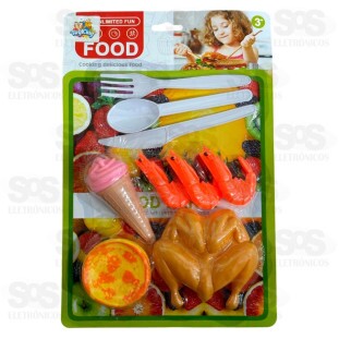 Conjunto Comidinhas Com 10 Peças Toy King TK-AB4382