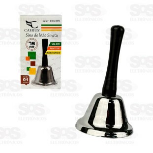 Campainha Sino De Mão 75MM Som Alto Clássico Caerus CRS-1871