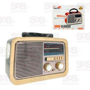 Rádio Retrô 3 Bandas Com Lanterna Eletromex EL-1304