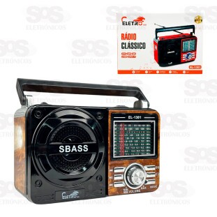 Rádio Retrô 9 Bandas Com Lanterna Eletromex EL-1301