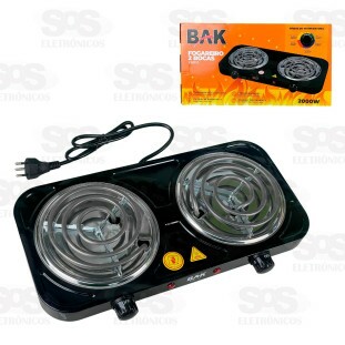 Fogareiro Elétrico 2 Bocas Bak F2B110
