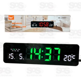 Relógio De Parede Painel LED Digital 32cm Altomex AL-2883