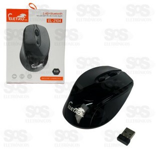 Mouse Sem Fio Recarregável Bluetooth e Antena Eletromex EL-2104