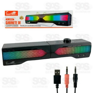Caixa de Som Multimídia Com LED 6W In/Out Torre Eletromex EL-6002