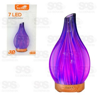 Difusor Umidificador De Ar 3D Pétala Com LED Eletromex EL-5503