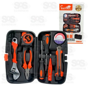 Caixa de Ferramentas 8 Peças Eletromex EL-1709