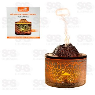 Difusor Umidificador De Ar Vulcânico 230ML Com LED Eletromex EL-5504