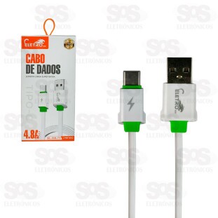 Cabo Emborrachado Type C 4.8A 1 Metro Eletromex EL-3111-TY