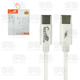 Cabo De Dados Type C 65W 1 Metro Eletromex EL-3113-CC