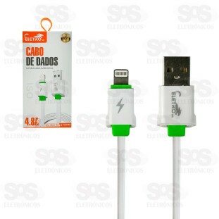 Cabo Emborrachado Iphone 4.8A 2 Metros Eletromex EL-3112-5G