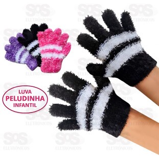 Par de Luva Infantil Super Macia Tamanho Único Listradas Xue Shan