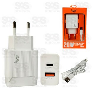 Carregador USB 3.0 + PD 20W Com Cabo Type C Altomex AL-7707-TY