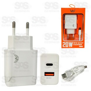 Carregador USB 3.0 + PD 20W Com Cabo Micro V8 Altomex AL-7707-V8