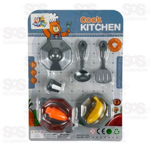 Kit Comidinha Cozinha Cook Kitchen 8 Peças Toy King TK-AB4402