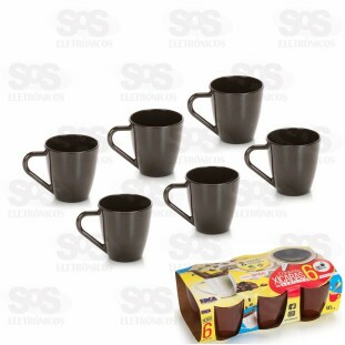 Conjunto Xícaras de Acrílico 80ml 6 Unidades Cores Variadas Ercaplast 2884