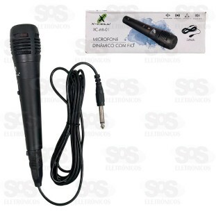 Microfone Dinâmico Com Fio 3 Metros X-Cell XC-MI-01