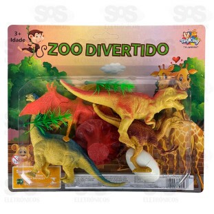 Conjunto Dinossauros Com Acessórios 8 Peças Toy King TK-AB5667