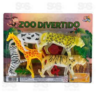 Conjunto Animais Selvagens Com Acessórios 10 Peças Toy King TK-AB5666