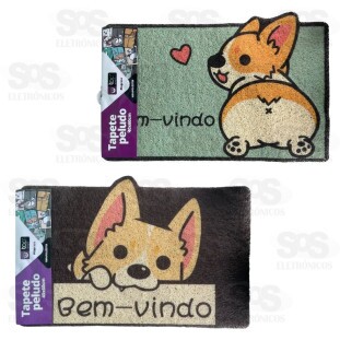 Tapete Peludo Bem Vindo Fofinho 40x60CM Top Útil