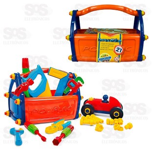 Caixa de Ferramentas Carrinho 21 Peças Poliplac 5931