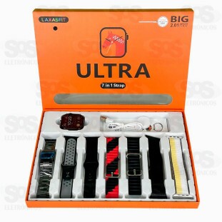 Relógio Smartwatch Ultra 49MM Com 7 Pulseiras Laxasfit