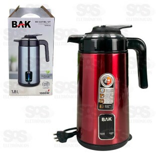 Chaleira Elétrica Térmica 1.8 Litros 1000W Bak BAK-CET18L-127