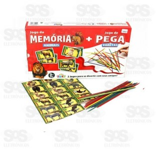 Pega Vareta e Jogo Da Memoria Animais Mini Toys 0424A