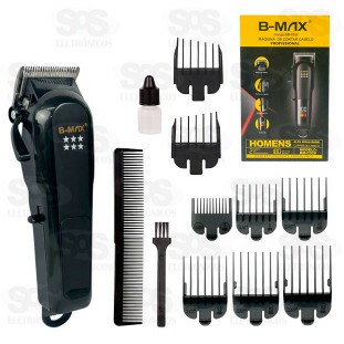 Máquina de Cortar Cabelo 8 Pentes Com Painel B-Max BM-C028