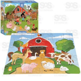 Quebra Cabeça de Madeira 30 Peças Fazendinha Nig 0424