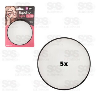Espelho Lupa 5X Redondo Com Ventosa Top Útil TOP1501