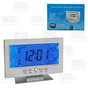 Relógio de Mesa Digital LCD Com Temperatura DS-8082