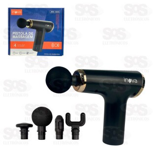 Massageador Pistola Muscular Recarregável 6 Níveis Inova JMQ-12655