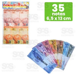 Cédulas Notas de Dinheiro Para Brincar 35 Notas Mini Toys 0145