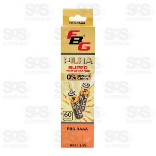 Pilha AAA Embalagem Com 60 Unidades FBG-3AAA
