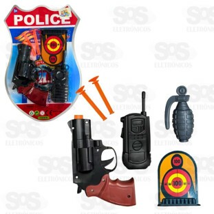 Kit Policial Com Lança Dardos Toy King TK-AB5652