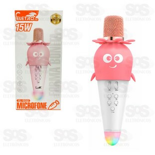 Microfone Sem Fio Cenourinha 15W Karaokê Eletromex EL-5012