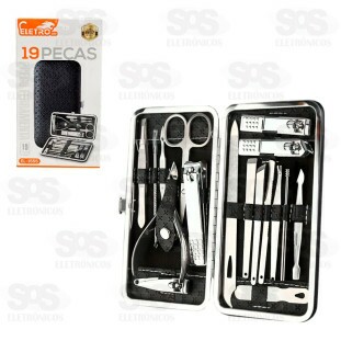 Kit Manicure Cortador De Unha 19 Peças Eletromex EL-1555