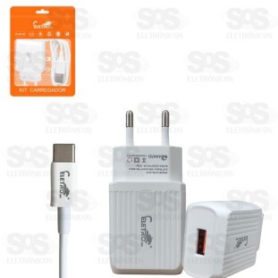 Carregador 25W USB 5.1A Com Cabo Type -C Eletromex EL-4013-TY