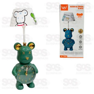 Luminária Com Relógio Articulável Ursinho Altomex AL-1898