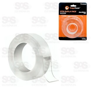 Fita Adesiva Dupla Face Transparente 2 Metros TroyaTools TRY-0105