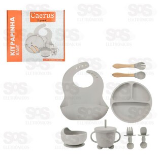 Kit Papinha De Silicone Baby Ursinho 8 Peças Caerus CRS-2189