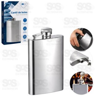 Cantil De Bolso Aço Inoxidável 198ML Luatek LK-CD02